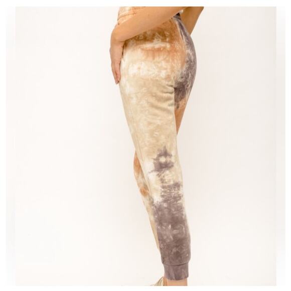 NWT! Mystree Women’s Sz M Jogger Pant Purple Rust Cream K147 - Picture 4 of 5